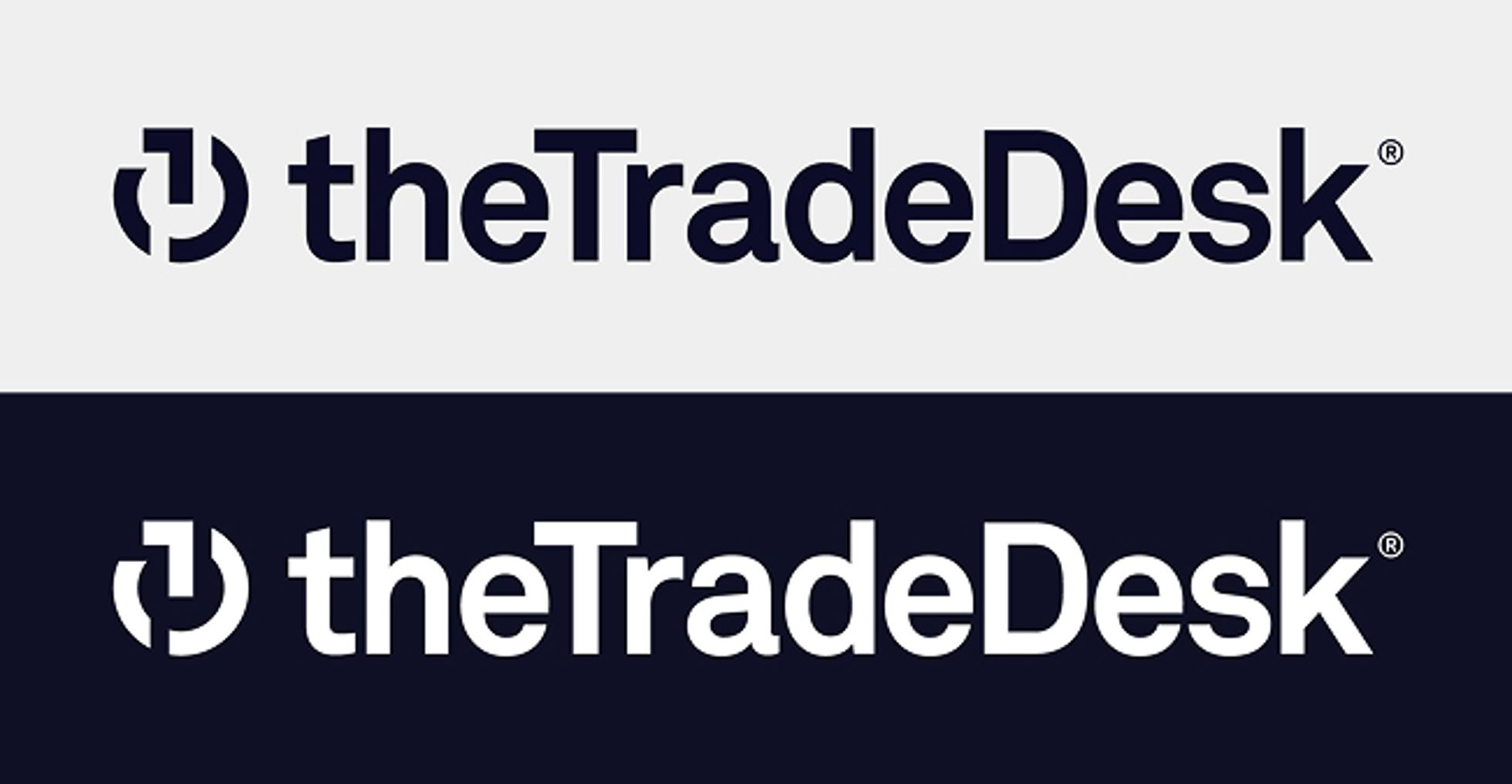 The Trade Desk logo displayed in light and dark theme variations
