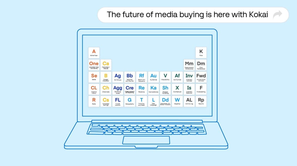 Grafik eines Laptops mit dem Programmatischen System - Kokai, The Resource Desk
