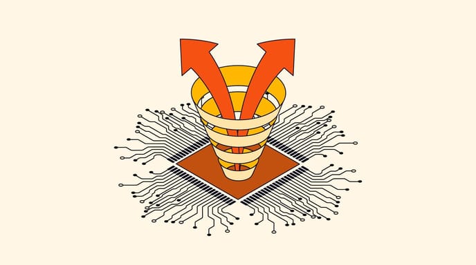 Marketing funnel with arrows no logo