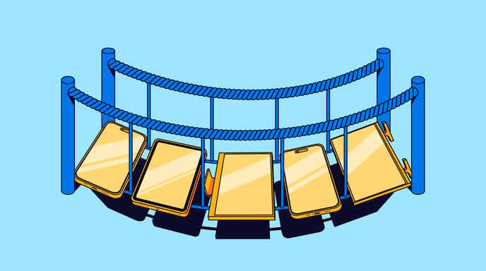 Graphic for Bell Media x The Resource Desk article - 5 gold devices surrounded by ropes