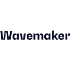 A square white card displaying the Wavemaker logo in bold text.